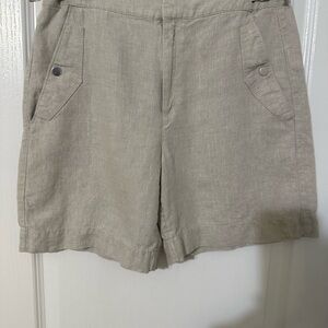 Athleta  Beige Flat Front Shorts